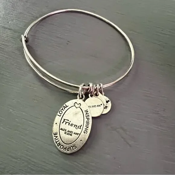 Alex & Ani Friends Silver Tone Bracelet - Picture 4 of 5